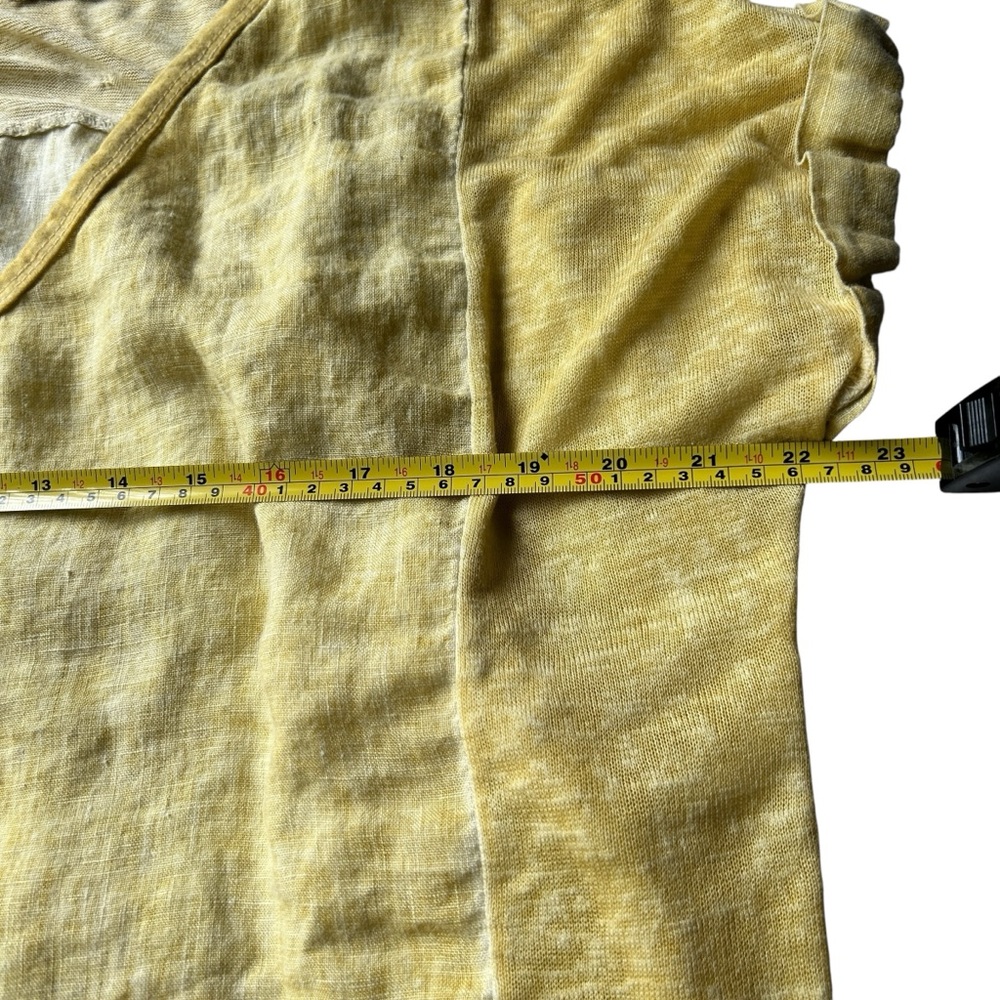 Tera Bora designer linen top. Butter stick yellow. Size L - Picture 5 of 6